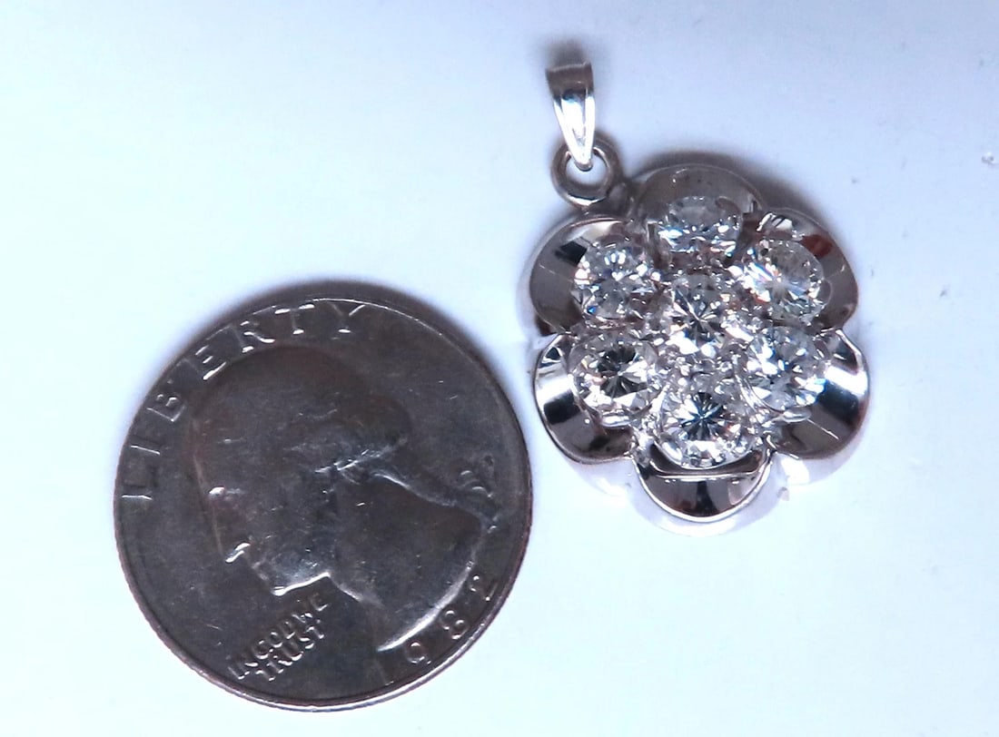 2.50ct Natural Diamonds Cluster pendant G/Si 14kt gold 12407** - 4