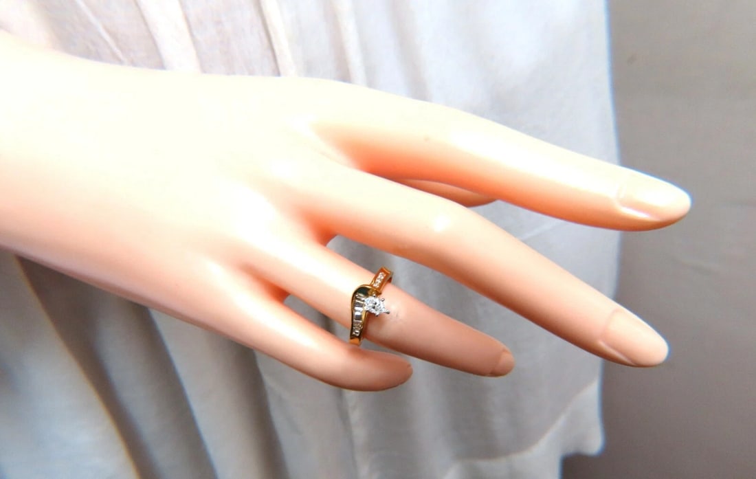 .30ct Natural Marquise Diamond Ring 14kt gold** - 9