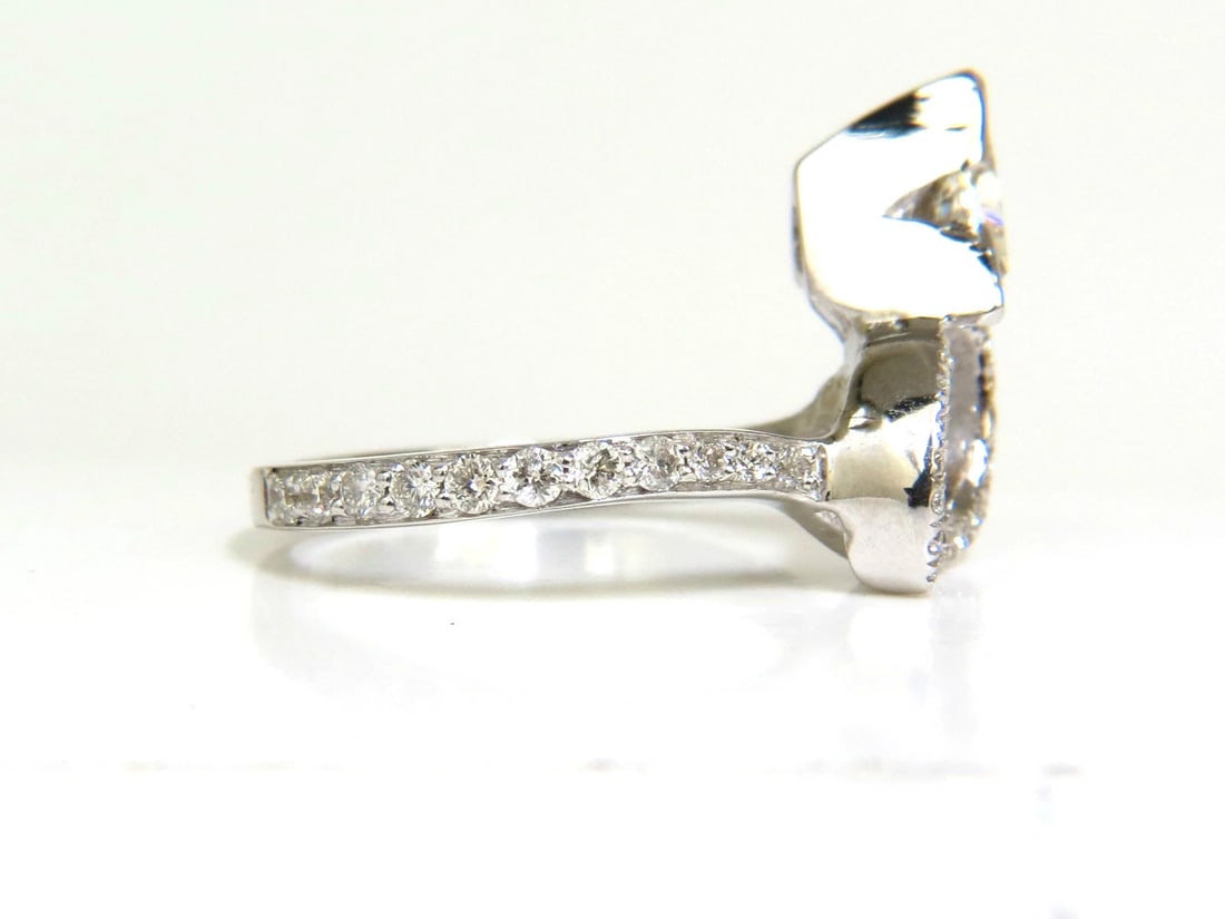 1.56CT TRILLIANT NATURAL DIAMOND CROSSOVER RING MODERN ERA 14KT GOLD *v - 7