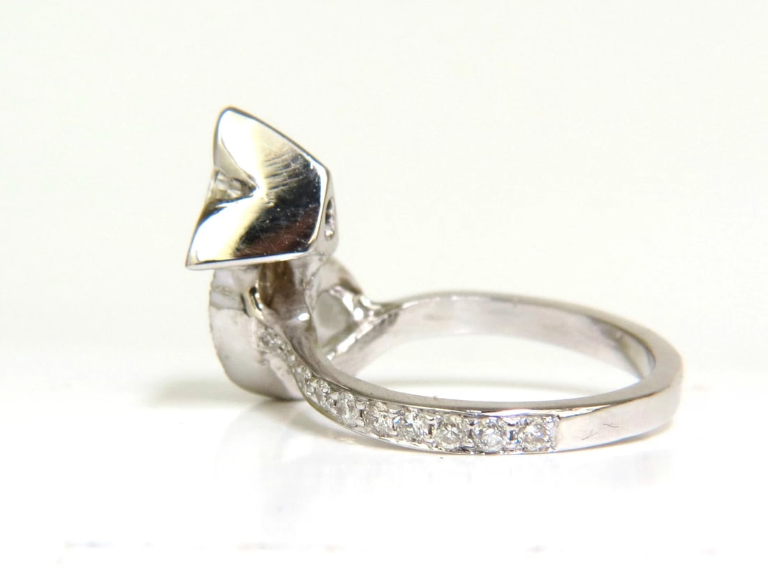 1.56CT TRILLIANT NATURAL DIAMOND CROSSOVER RING MODERN ERA 14KT GOLD *v - 8