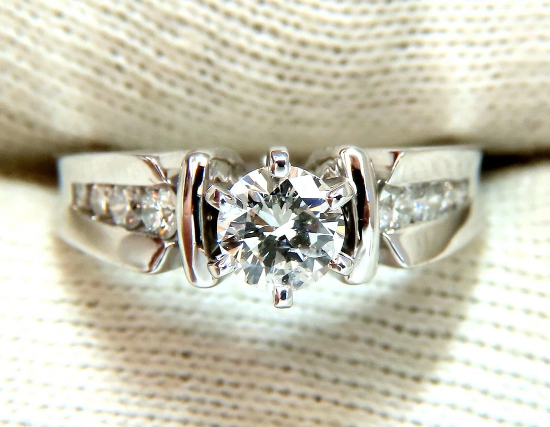 .87ct Natural Round Diamond Engagement Ring 14 Karat** - 4