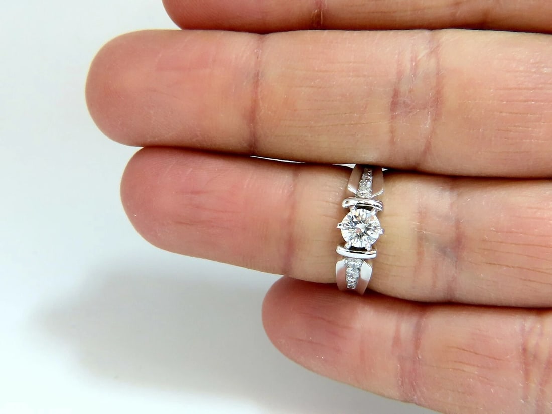 .87ct Natural Round Diamond Engagement Ring 14 Karat** - 5