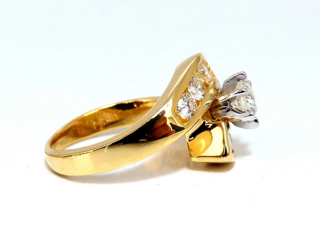GIA Certified 1.40ct round cut diamond Crossover Engagement Ring 14 Karat** - 3
