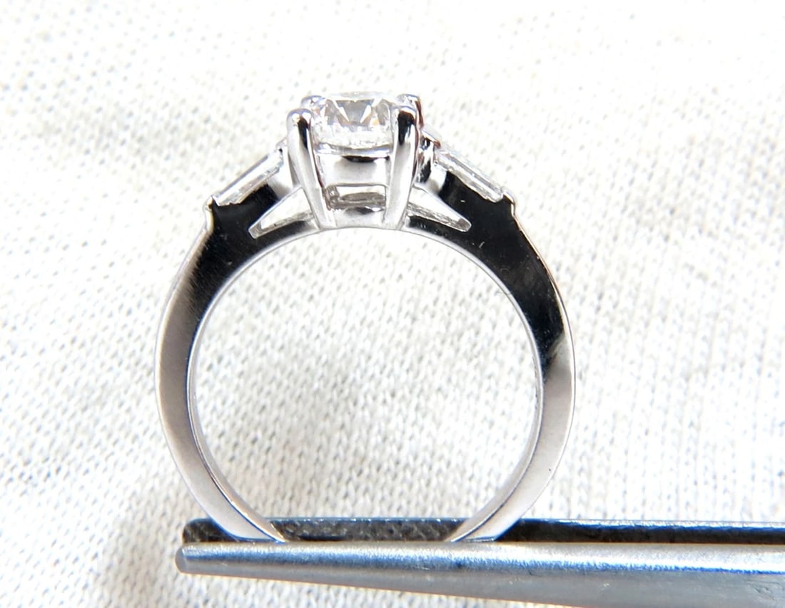 GIA Certified .90ct + .36ct Round Natural Diamond Engagement Ring Platinum** - 4