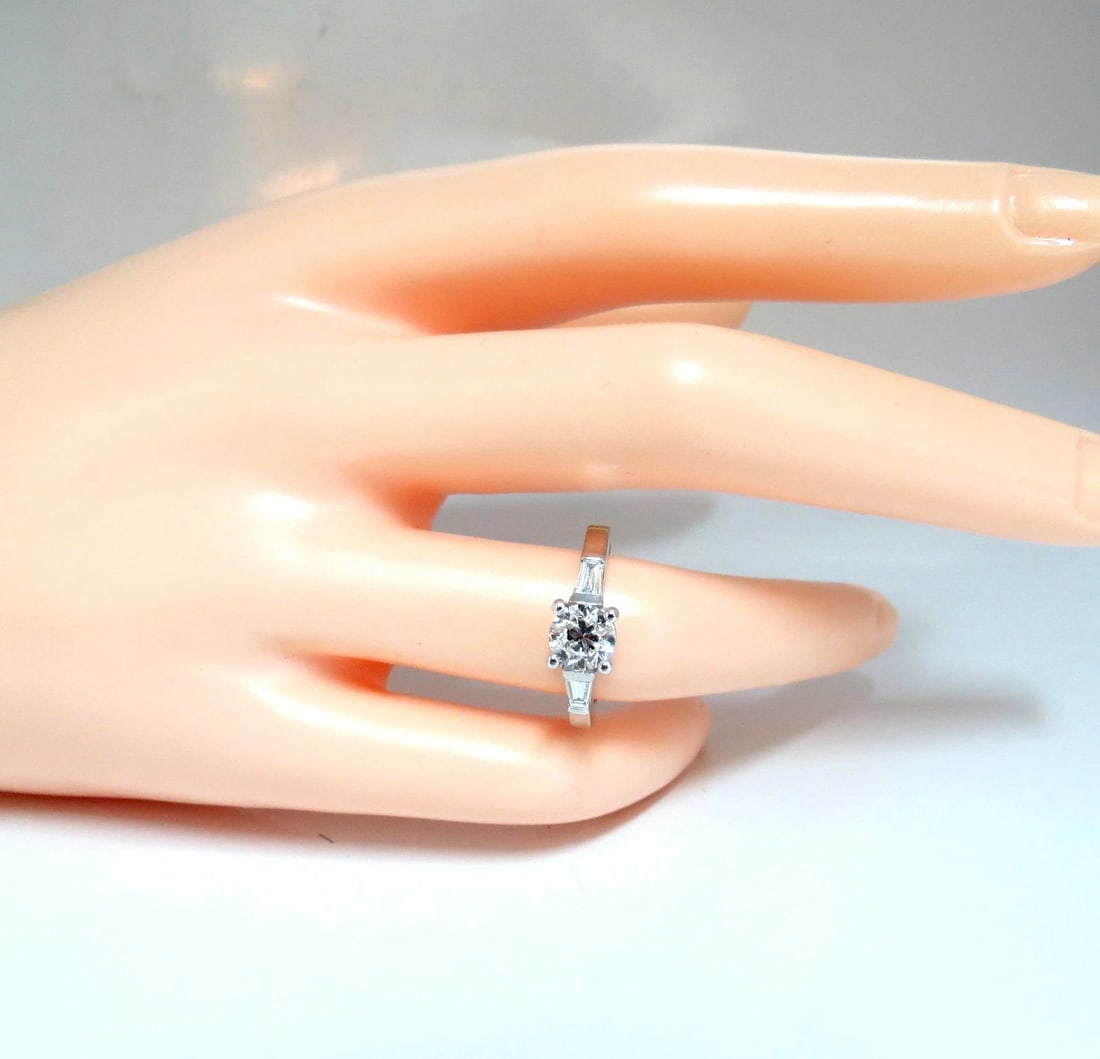 GIA Certified .90ct + .36ct Round Natural Diamond Engagement Ring Platinum** - 6