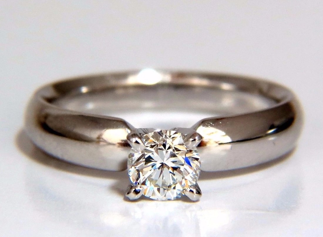 GIA Certified .51ct natural round cut diamond solitaire ring platinum G/Vs** (1 of 7)