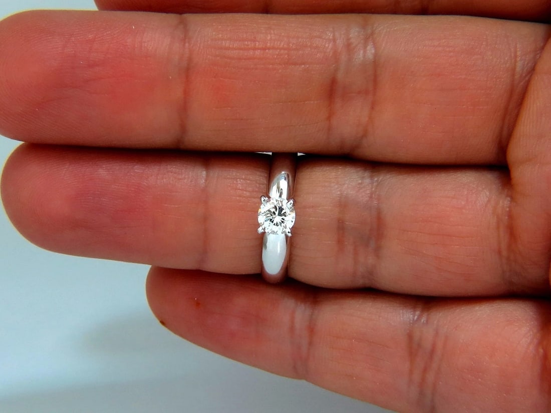 GIA Certified .51ct natural round cut diamond solitaire ring platinum G/Vs** - 5