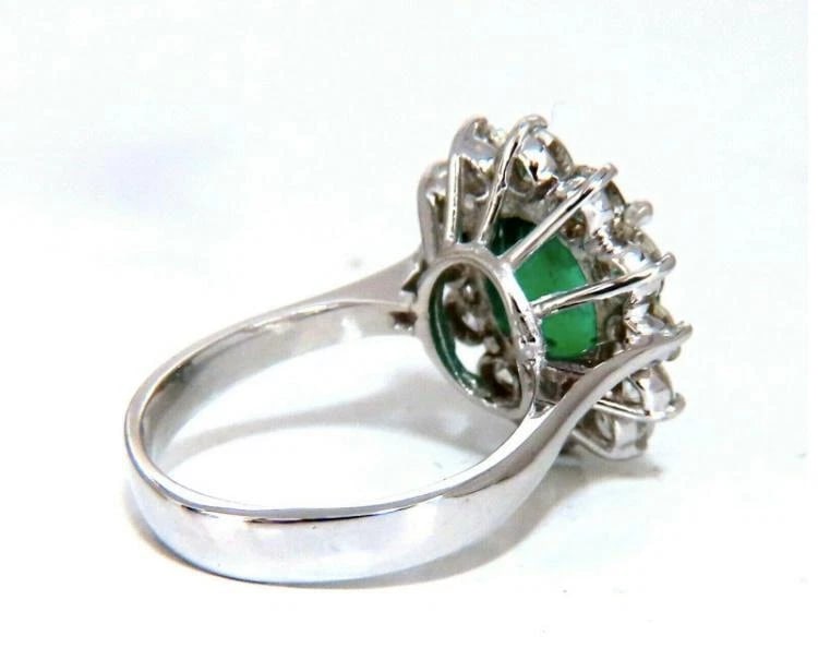 GIA Certified 4.40ct Natural Green Emerald Diamonds Ring 18kt Halo Prime 12351** - 9