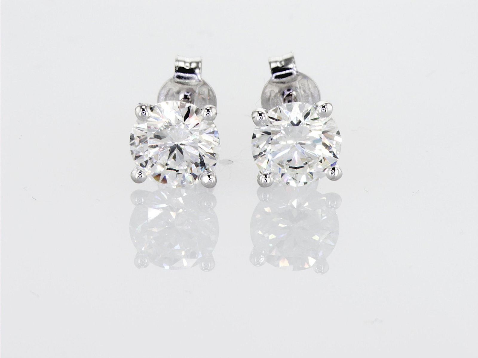 3.01cttw Natural Diamond & Natural Diamond Earrings 14K White Gold 1.41 gr - 5