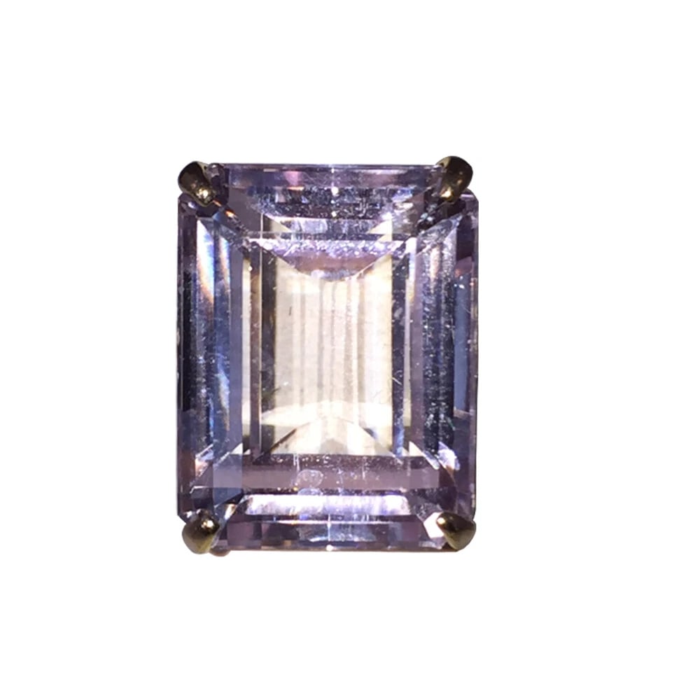 14 kt Gold Emerald Cut Pink Kunzite Cocktail Ring - 4