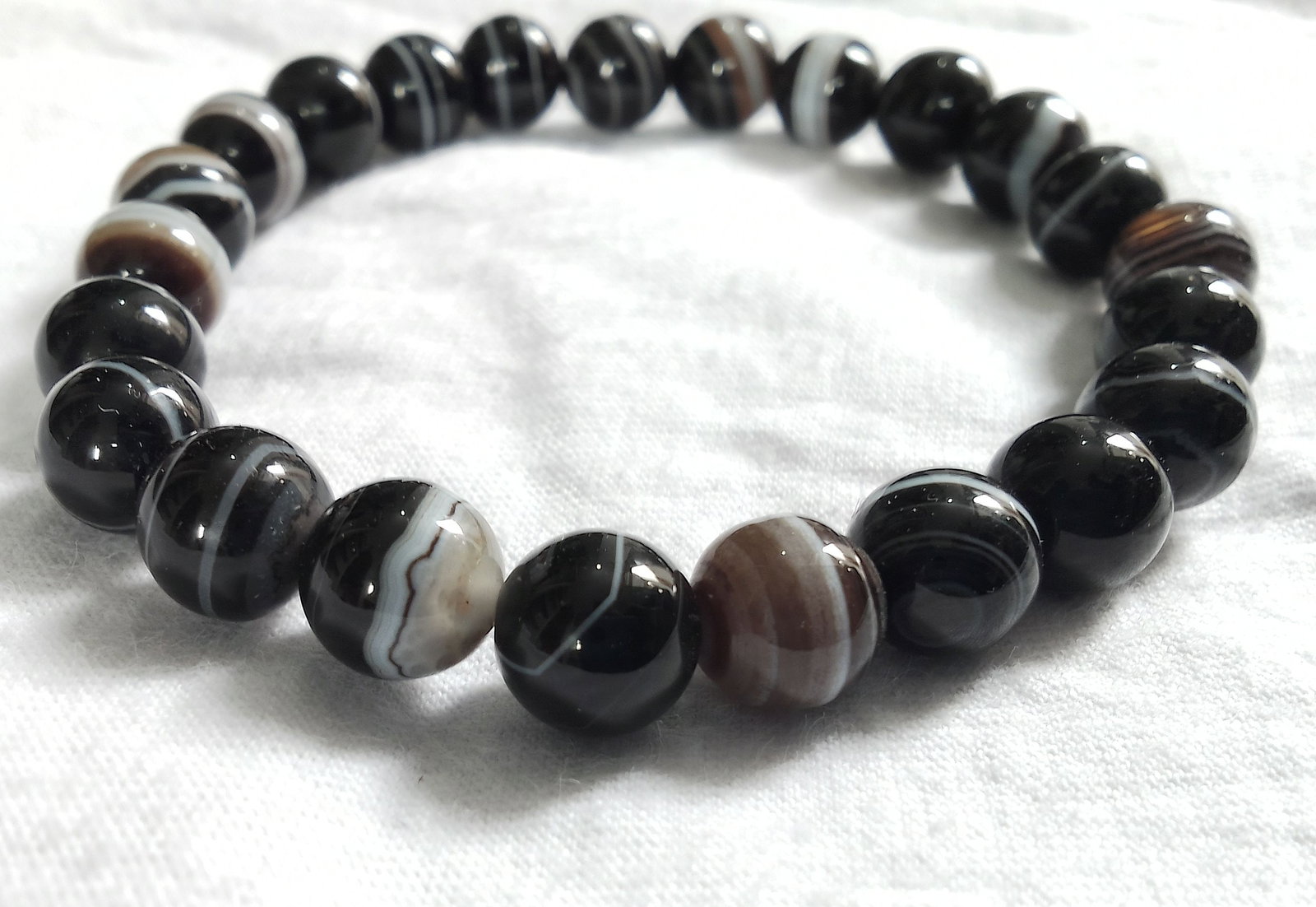 82.95 Carat Black Sulemani Hakik Healing Stretchable Bracelet - 2
