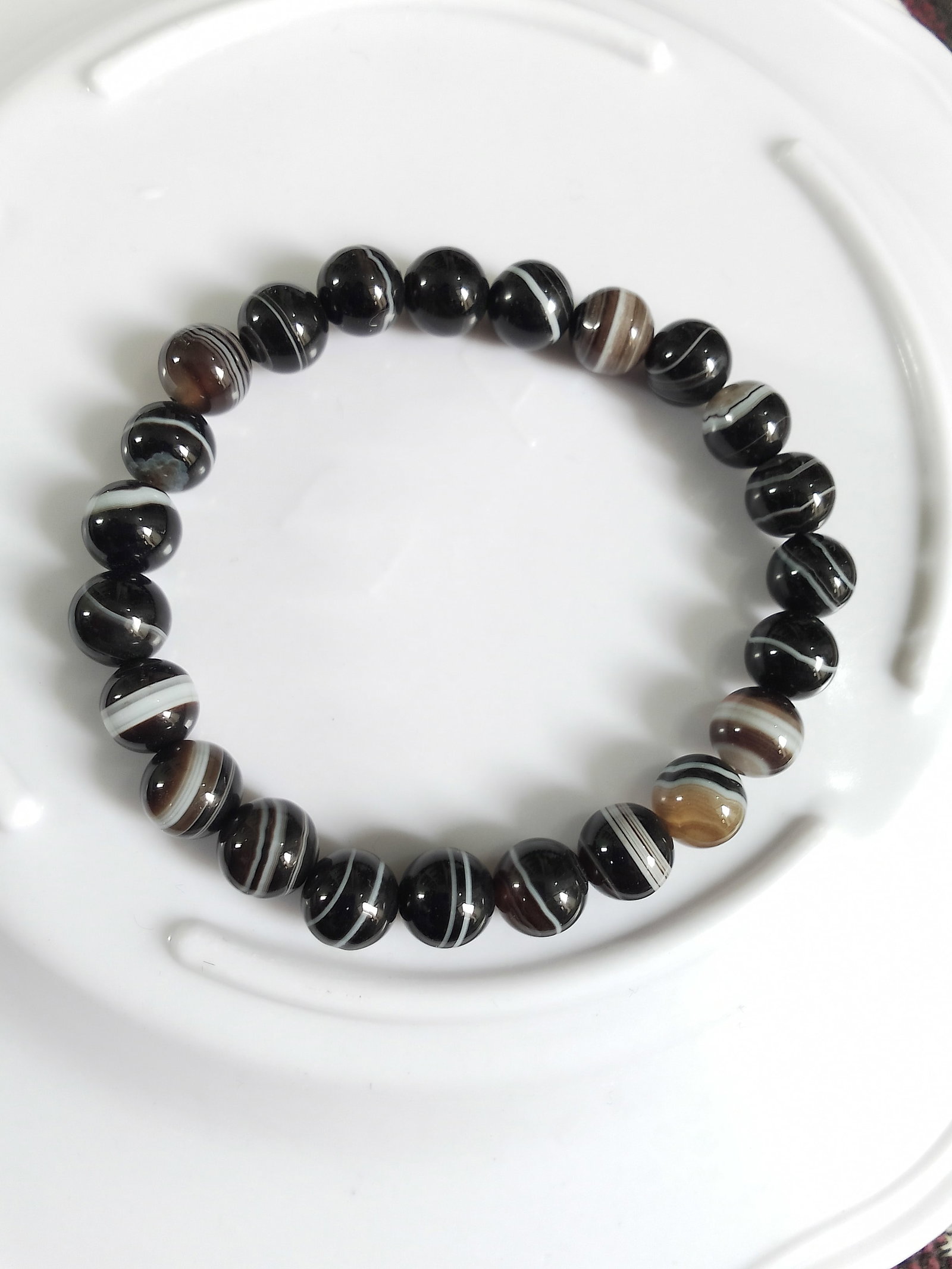 82.95 Carat Black Sulemani Hakik Healing Stretchable Bracelet - 3