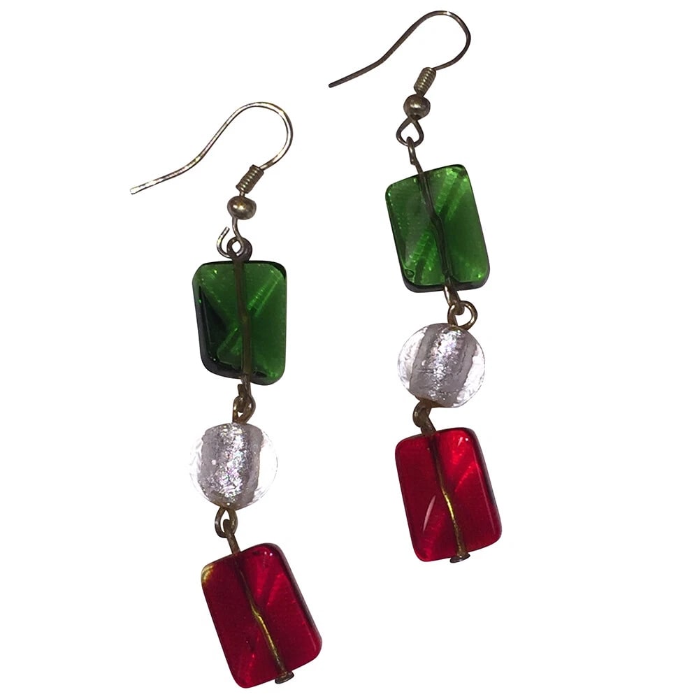 Venetian Reworked Glass Bead Drop Earrings - 3