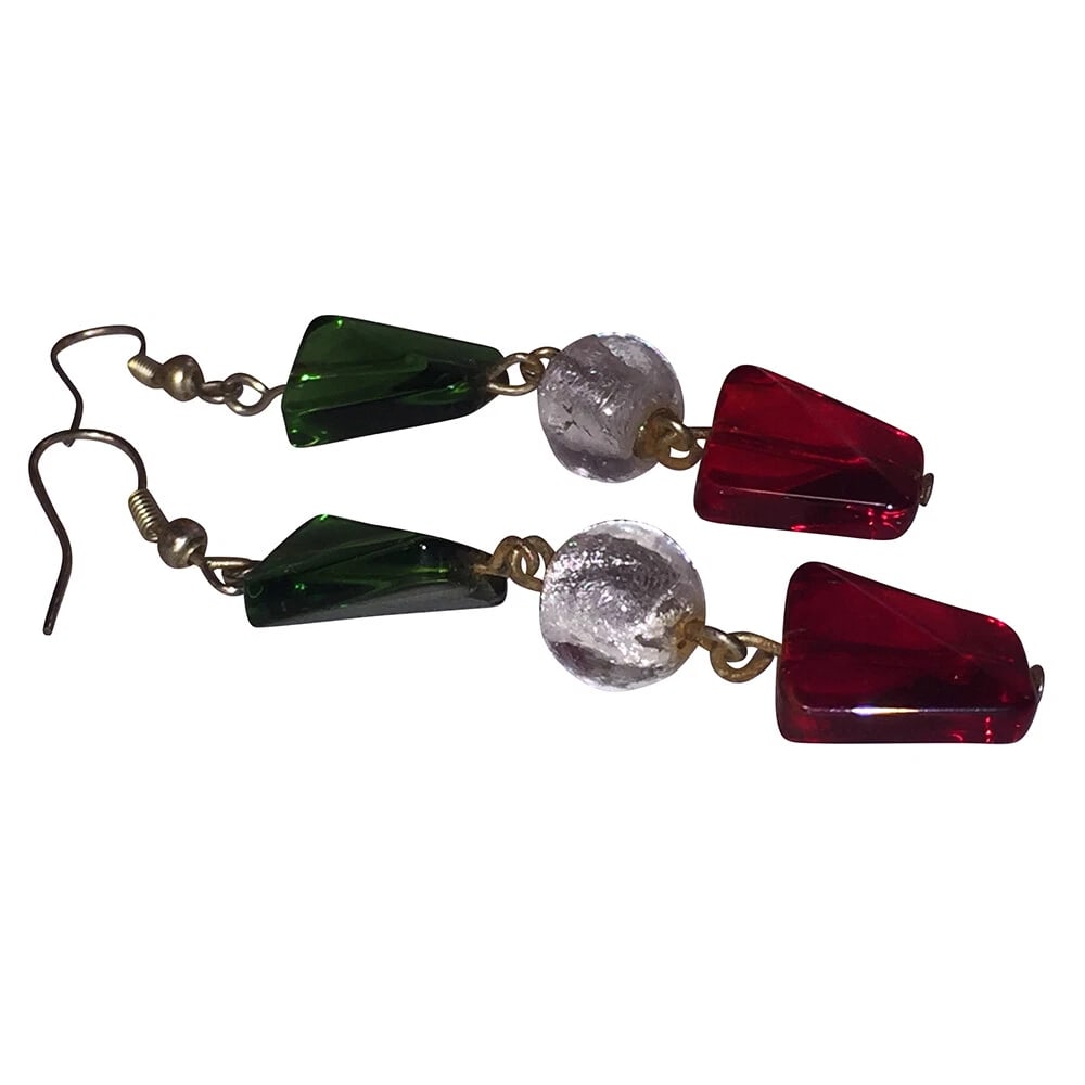 Venetian Reworked Glass Bead Drop Earrings - 5