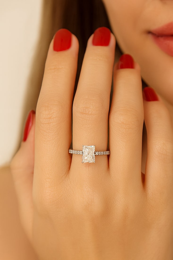 2.35cttw Natural Diamond & Natural Diamond Ring 14K White Gold 2.79 gr - 2