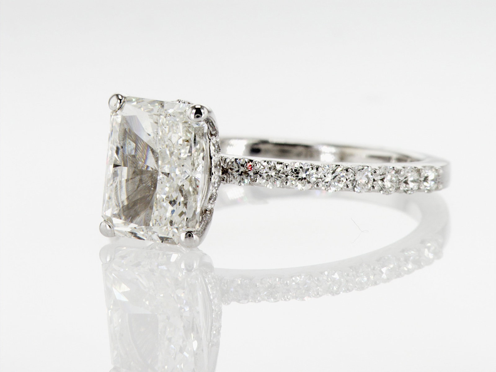 2.35cttw Natural Diamond & Natural Diamond Ring 14K White Gold 2.79 gr - 6