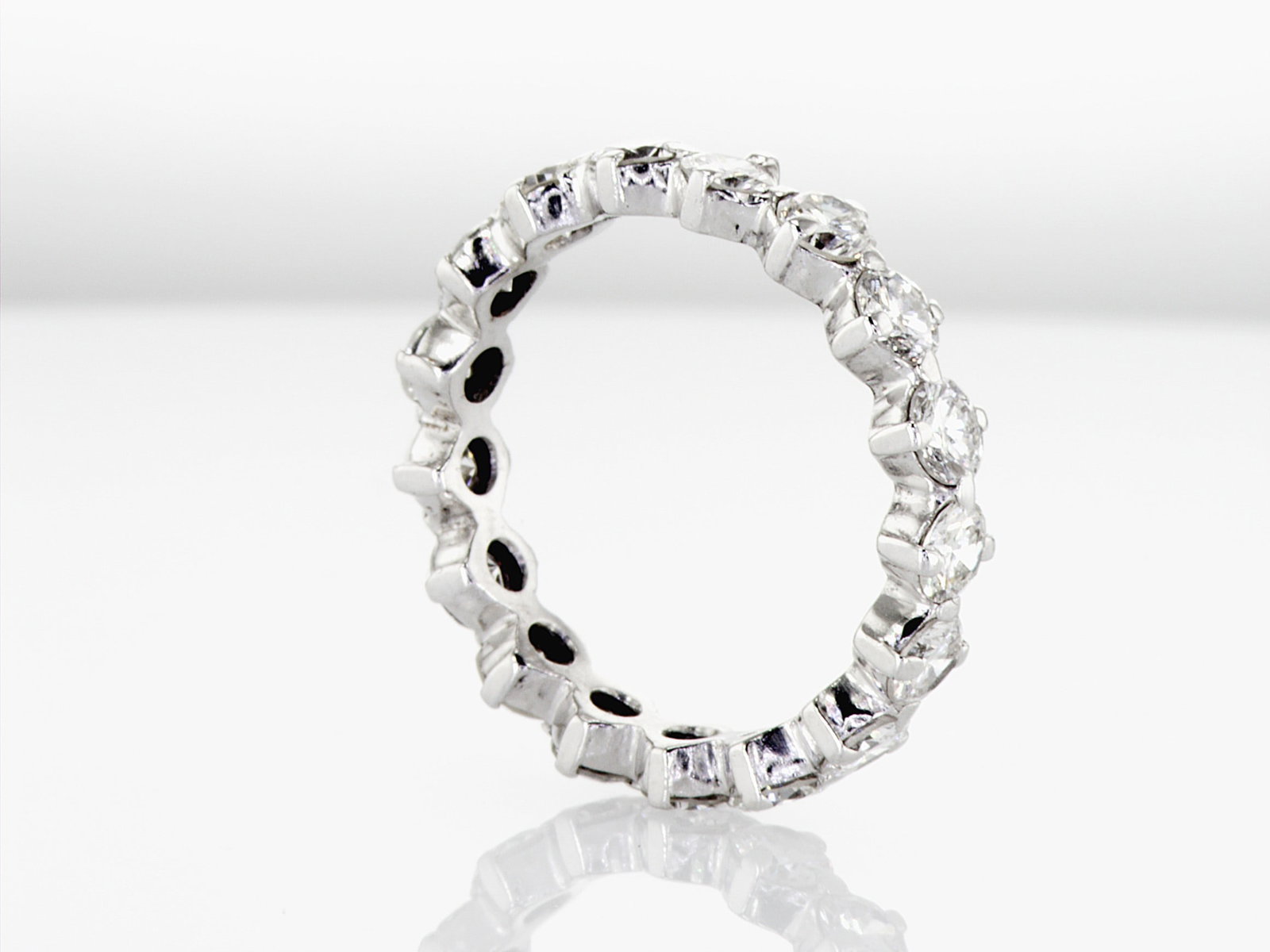 3.06cttw Natural Diamond Ring 14K White Gold 3.15 gr - 3