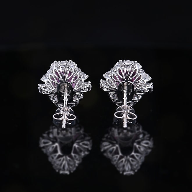 14K GOLD 1.84 CTW NATURAL SAPPHIRE & DIAMOND EARRINGS - 2