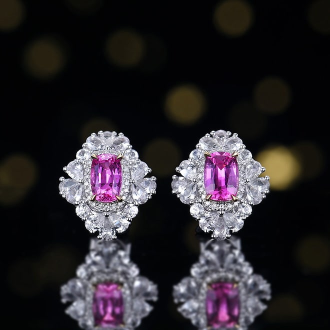 14K GOLD 1.84 CTW NATURAL SAPPHIRE & DIAMOND EARRINGS - 3