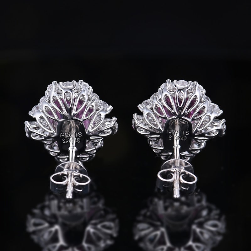 14K GOLD 1.84 CTW NATURAL SAPPHIRE & DIAMOND EARRINGS - 4