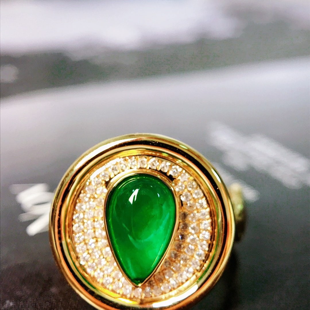 14K GOLD 1.36 CTW NATURAL EMERALD & DIAMOND RING (1 of 5)