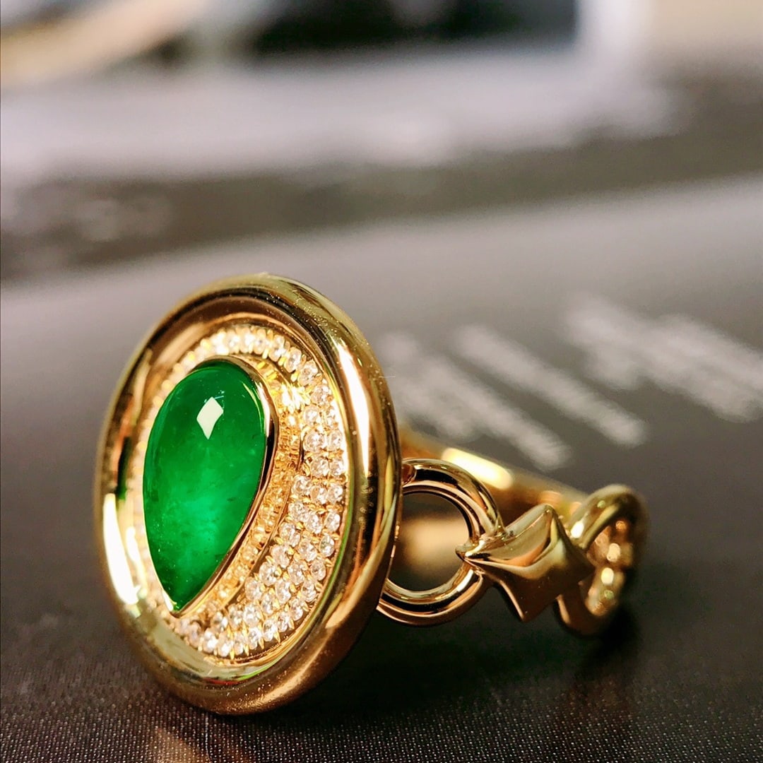 14K GOLD 1.36 CTW NATURAL EMERALD & DIAMOND RING - 3