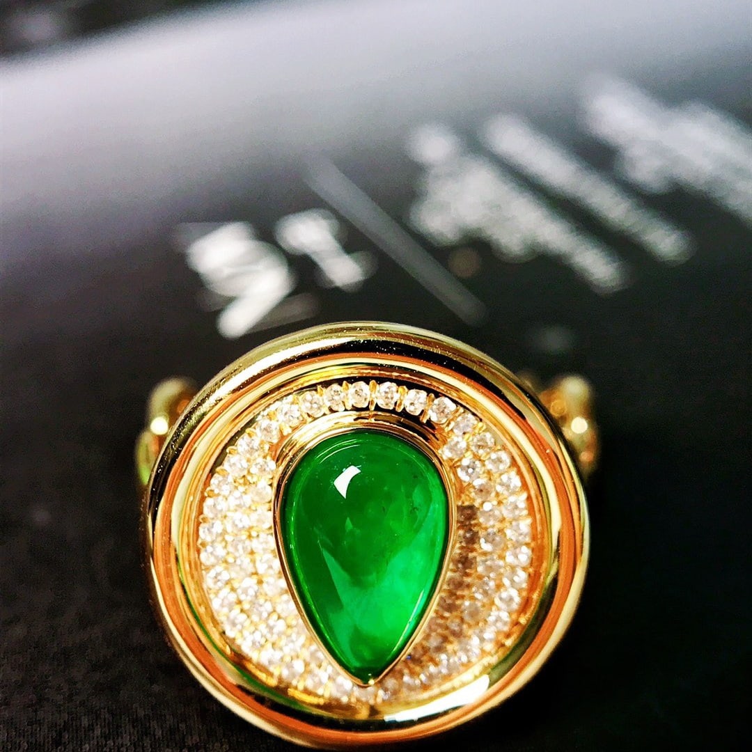 14K GOLD 1.36 CTW NATURAL EMERALD & DIAMOND RING - 4