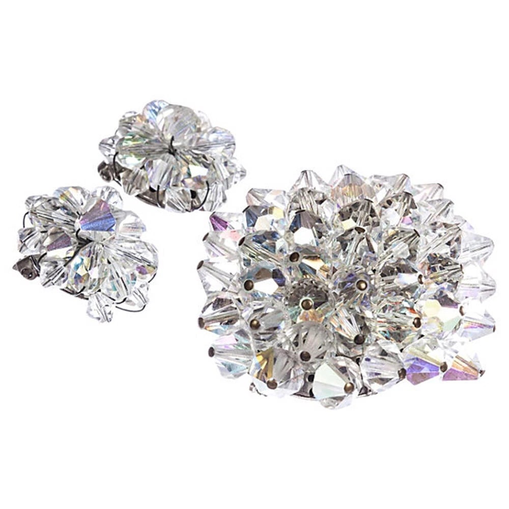 Crystal Bead Earrings & Pin Set - 3