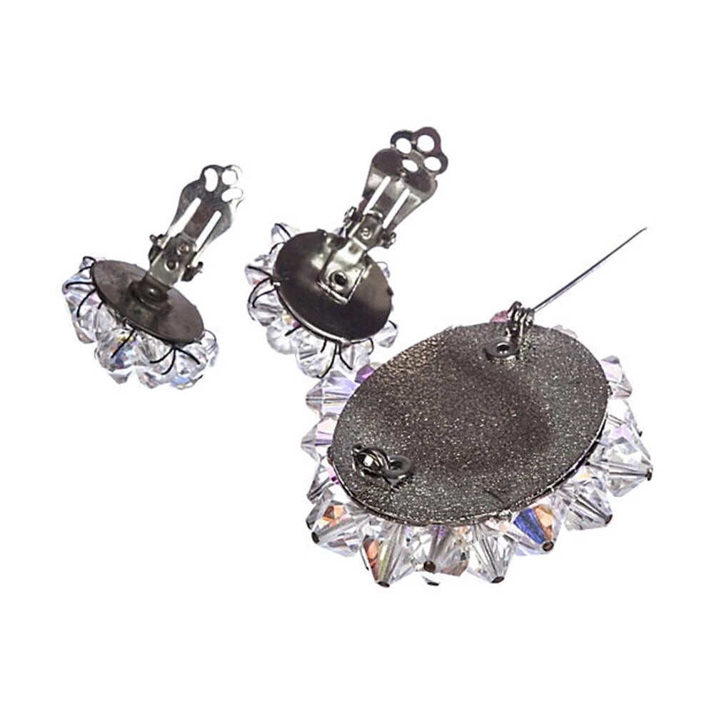 Crystal Bead Earrings & Pin Set - 6
