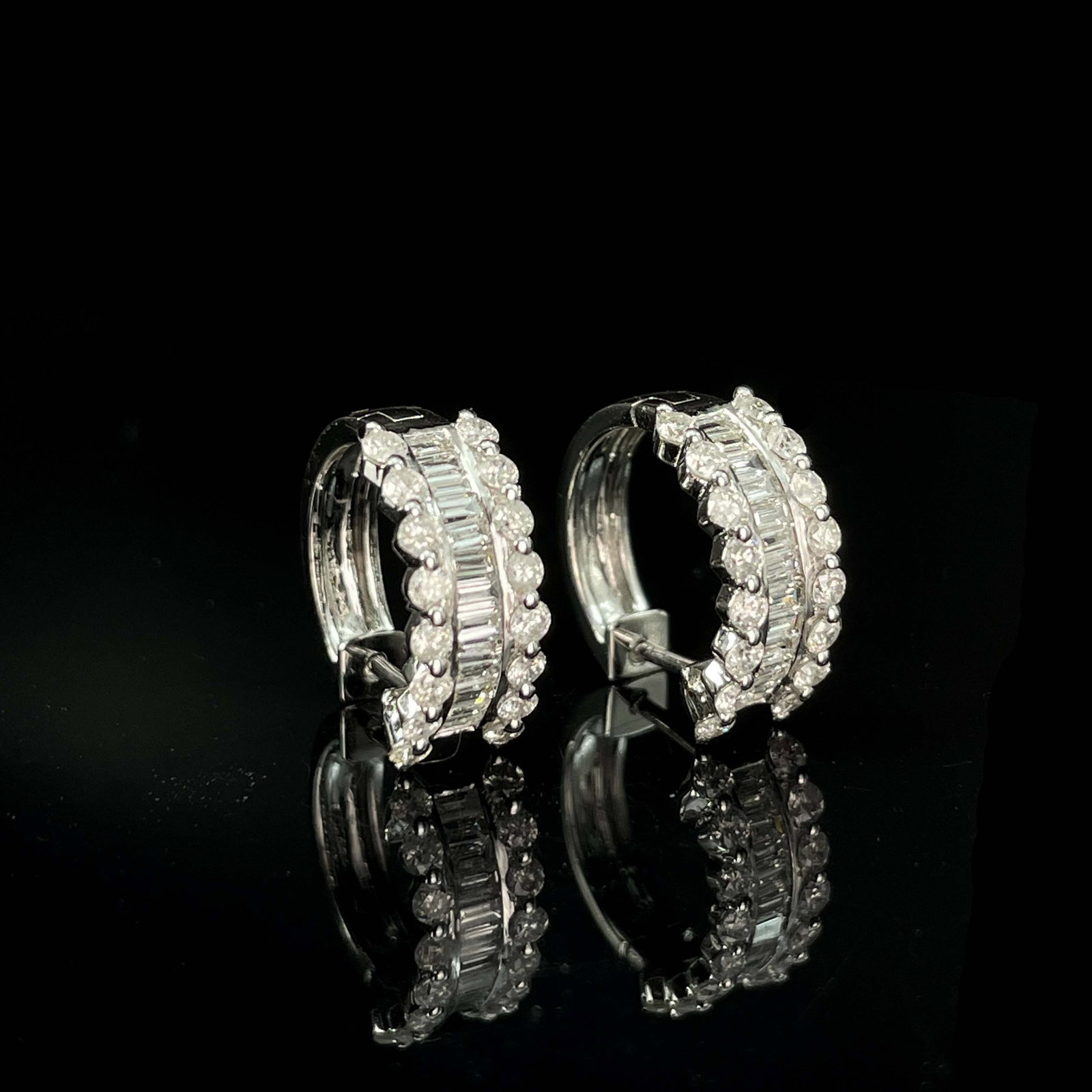 14K GOLD 0.9 CT NATURAL H DIAMOND EARRINGS - 2