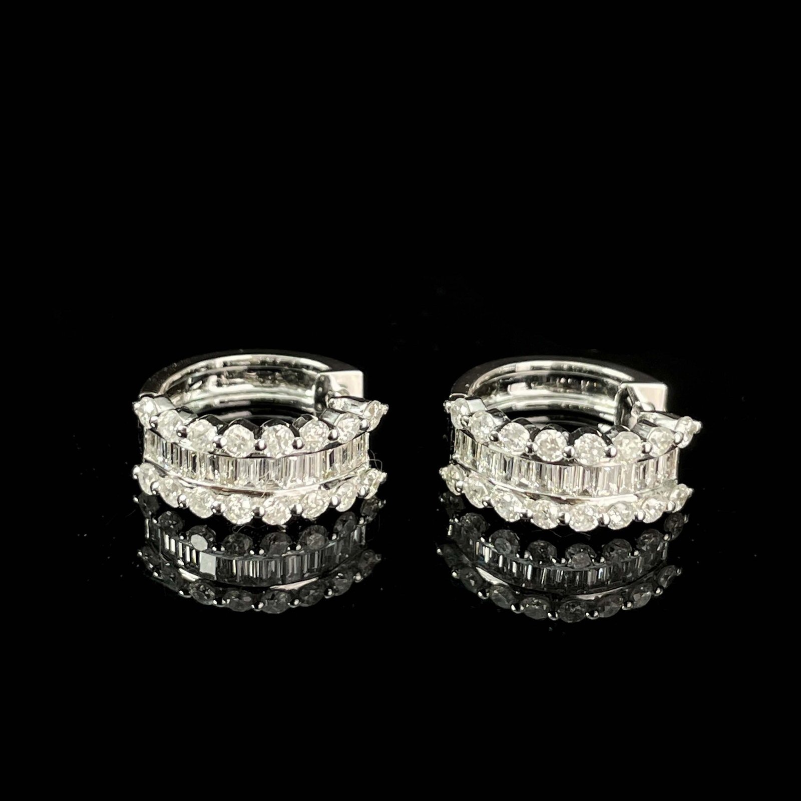 14K GOLD 0.9 CT NATURAL H DIAMOND EARRINGS - 3