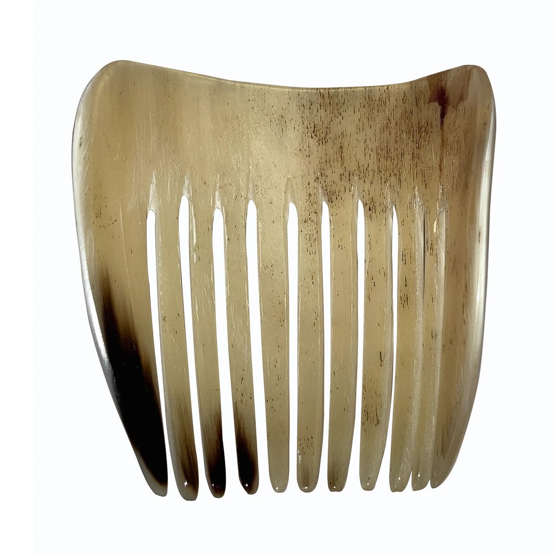 Mexican Hand Made White Cow Horn Decorative Hair Comb - 3