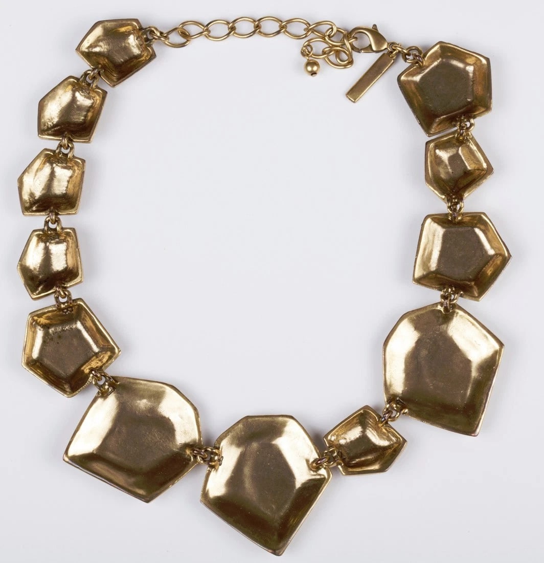 Oscar de la Renta Octagonal Finger Print Necklace - 3