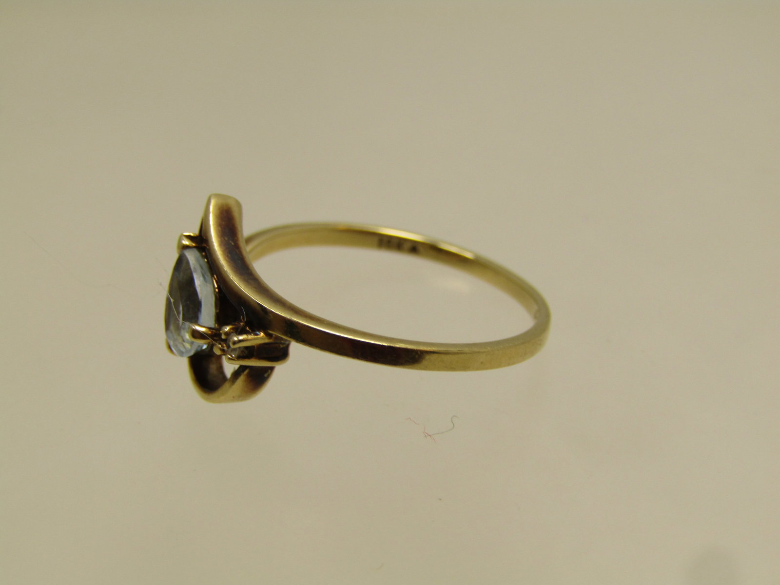 Vintage 10kt Aqua and Diamond Ring, Tru-Glo, Sz. 6.75, Mid-1990's - 5