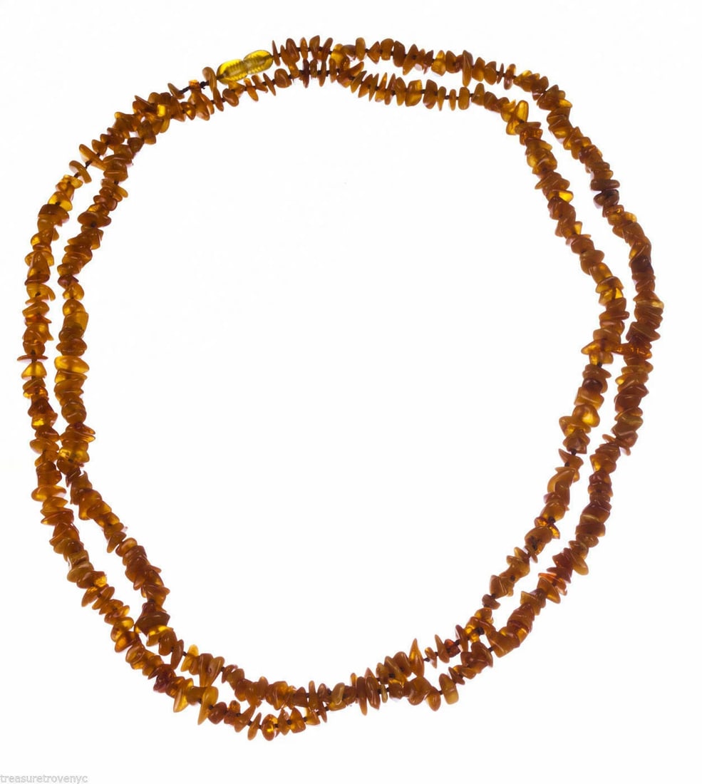 Baltic Amber Chip Bead Flapper Necklace - 3