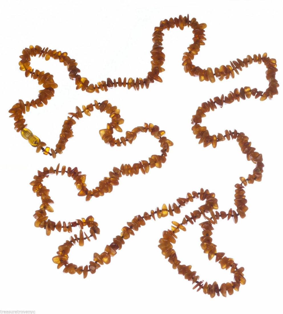 Baltic Amber Chip Bead Flapper Necklace - 4