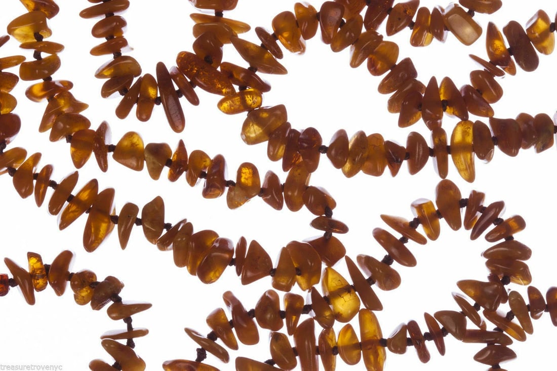 Baltic Amber Chip Bead Flapper Necklace - 5