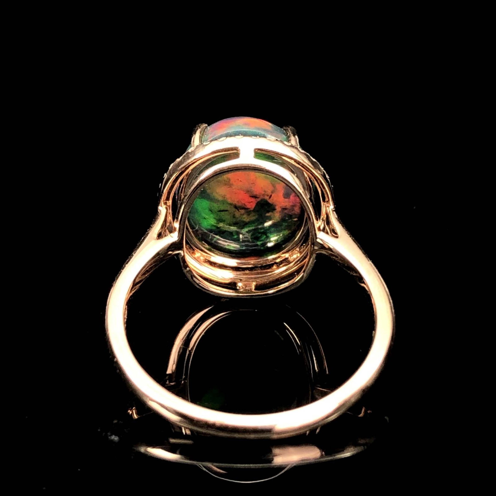 14K GOLD 3.95 CT NATURAL OPAL & DIAMOND RING - 5