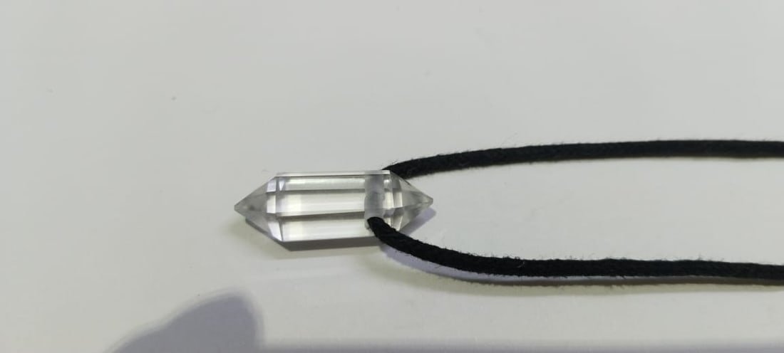 Crystal Pencil Pendant With Adjustable Black Cord - 2