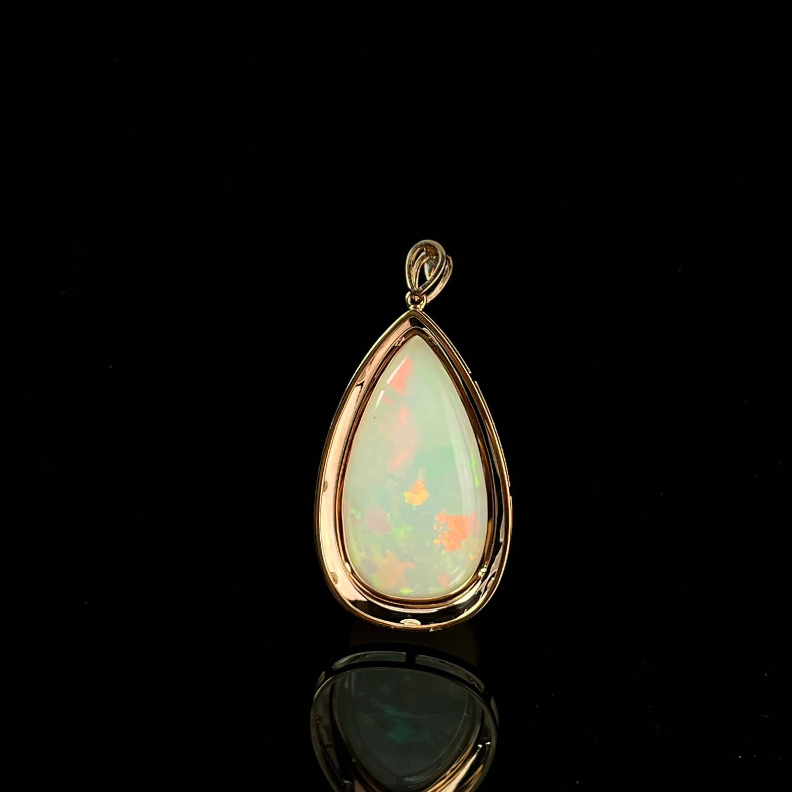 14K GOLD 20.3 CT NATURAL OPAL & DIAMOND PENDANT - 2