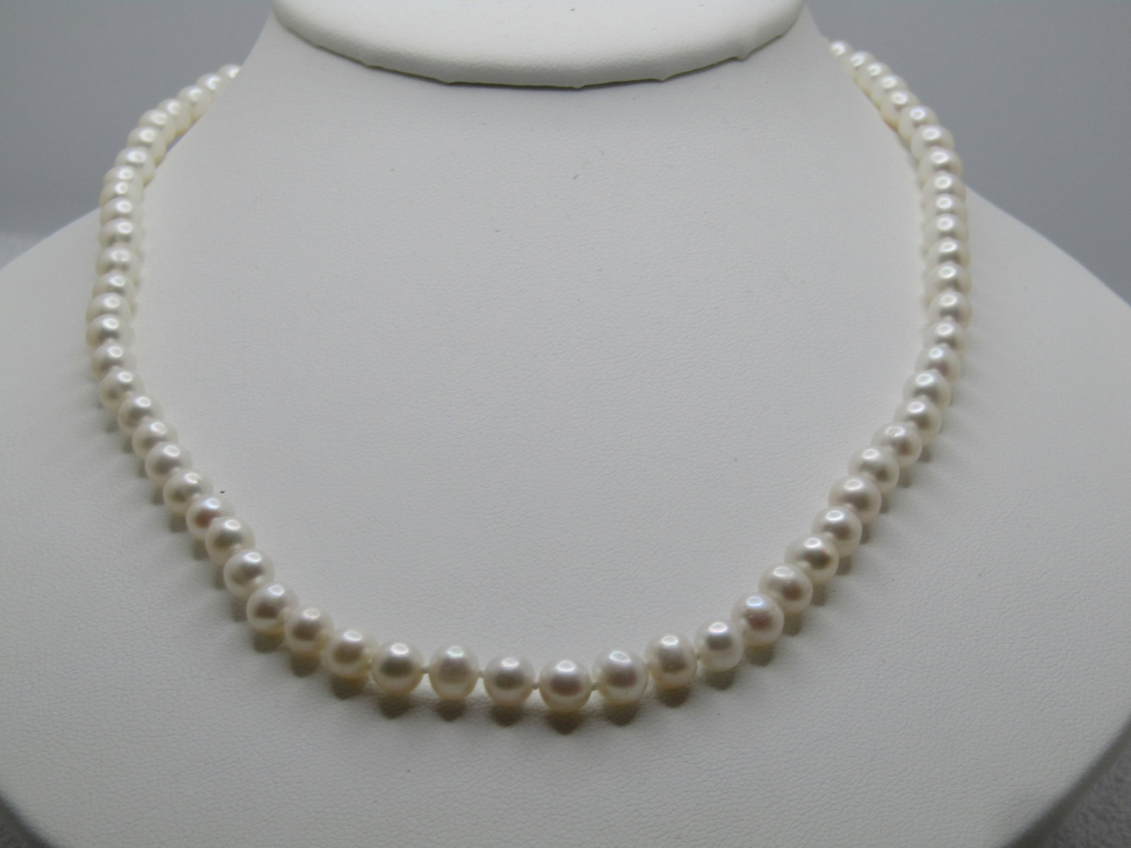 Vintage 14kt Cultured 5-5.5mm Pearl Necklace, 17.5", Signed JCM, 1990's - 2