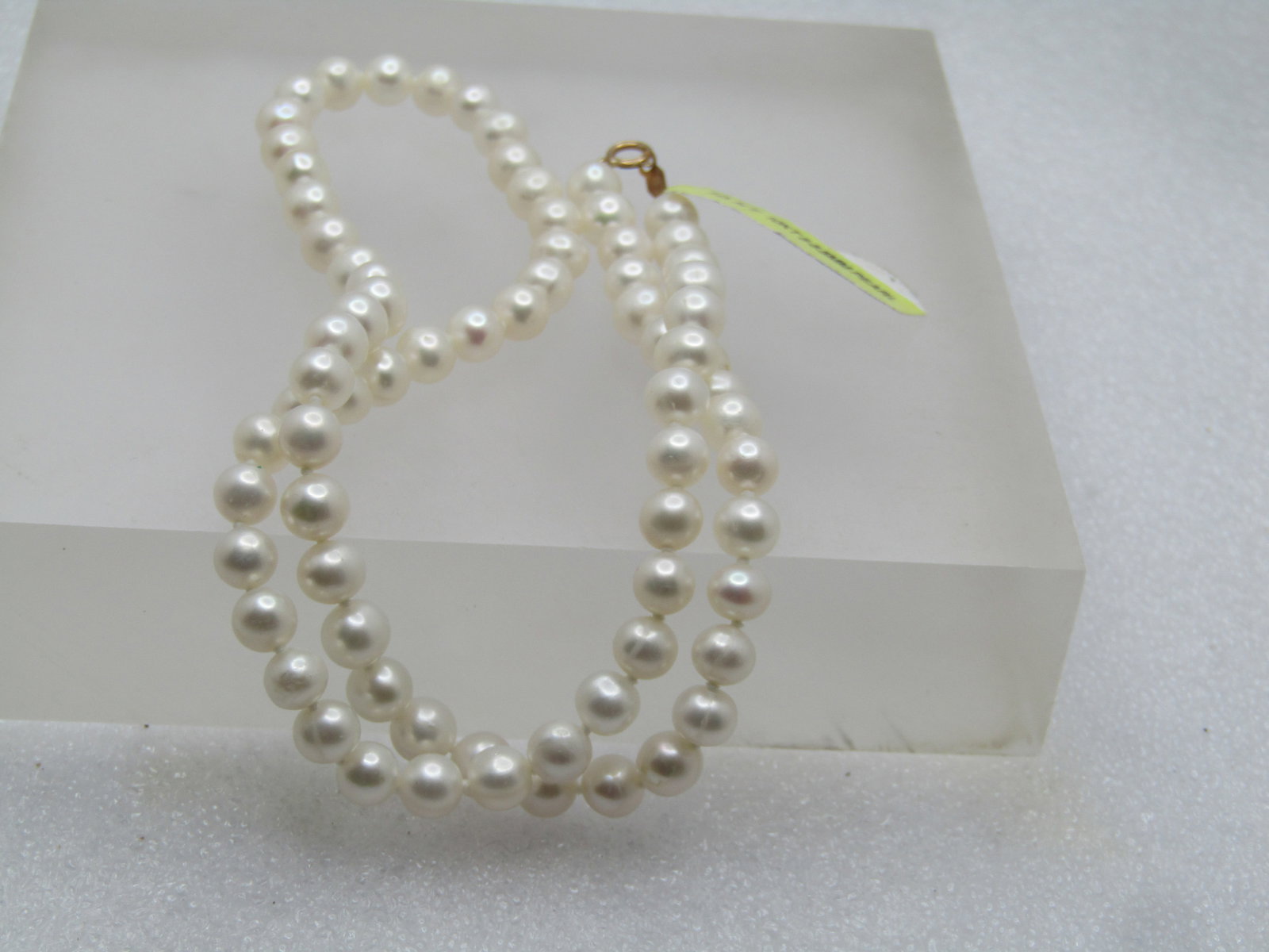 Vintage 14kt Cultured 5-5.5mm Pearl Necklace, 17.5", Signed JCM, 1990's - 5