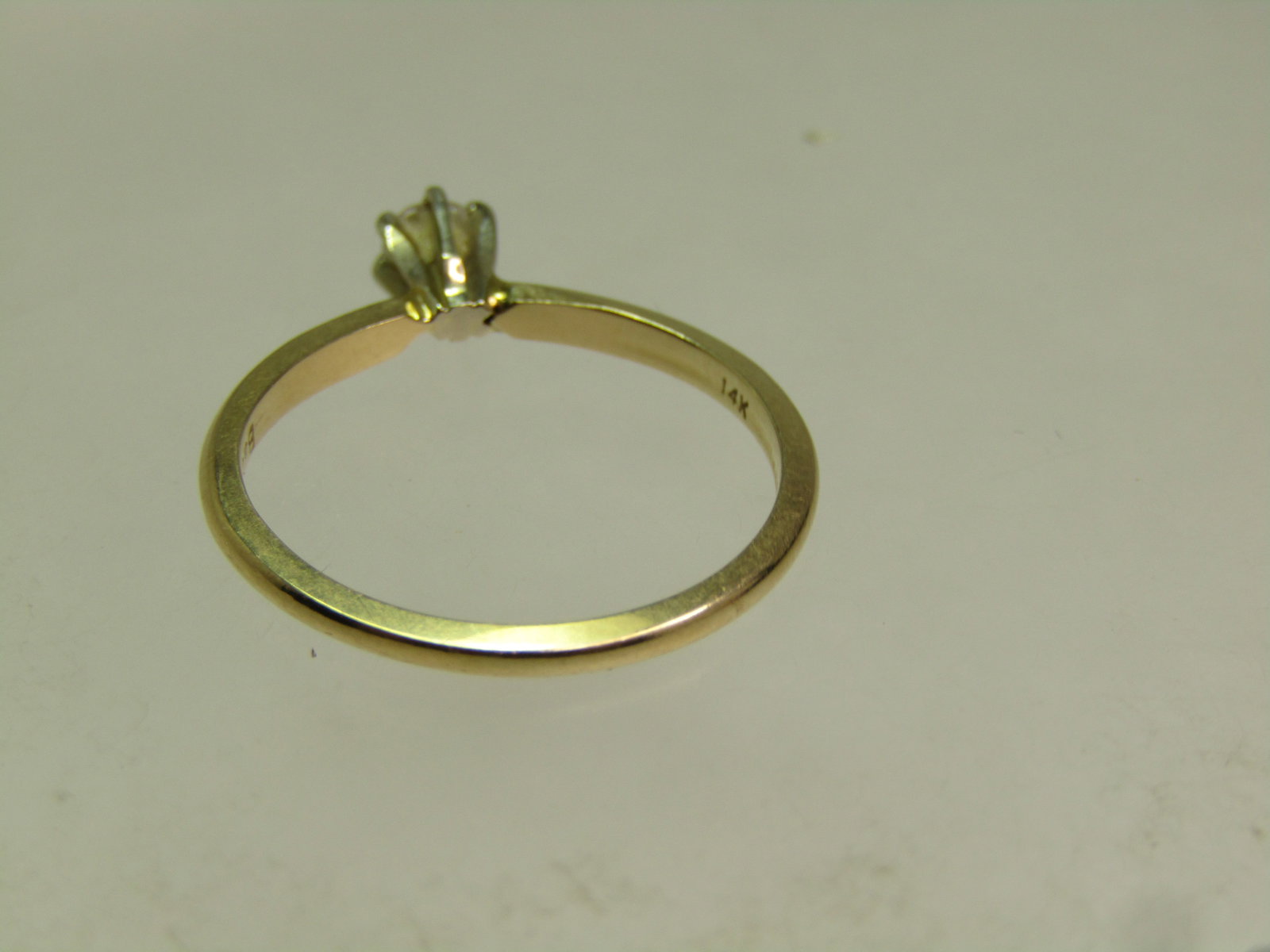 Vintage 14kt Diamond Engagement Ring. .20 ctw, Solitaire, Sz. 7, Signed Baumf, 1960's-1980's - 5