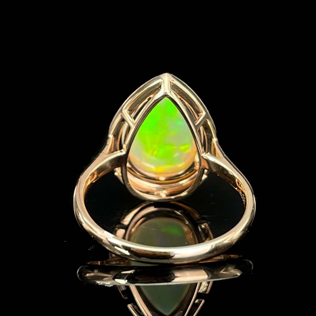 14K GOLD 2.6 CT NATURAL OPAL & DIAMOND RING - 6