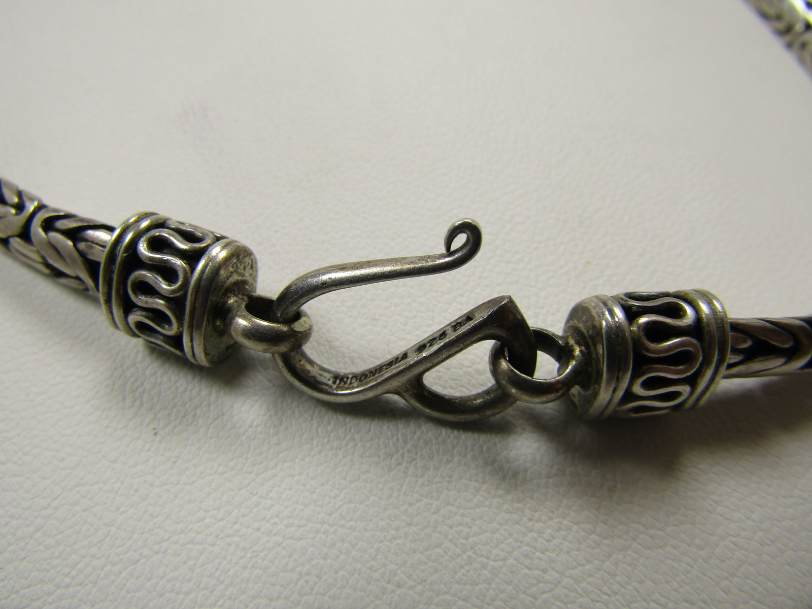 Vintage Sterling Silver 5mm Byzantine Necklace, 20" Hook Clasp. 1980's-1990's Signed BA - 4