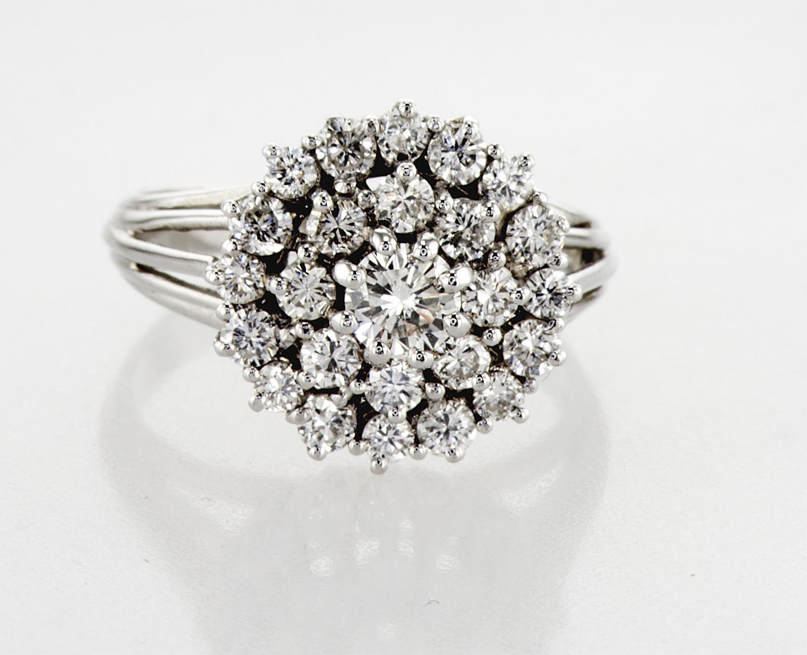 1.35cttw Natural Diamond & Natural Diamond Ring 18K White Gold 5.49 gr - 2