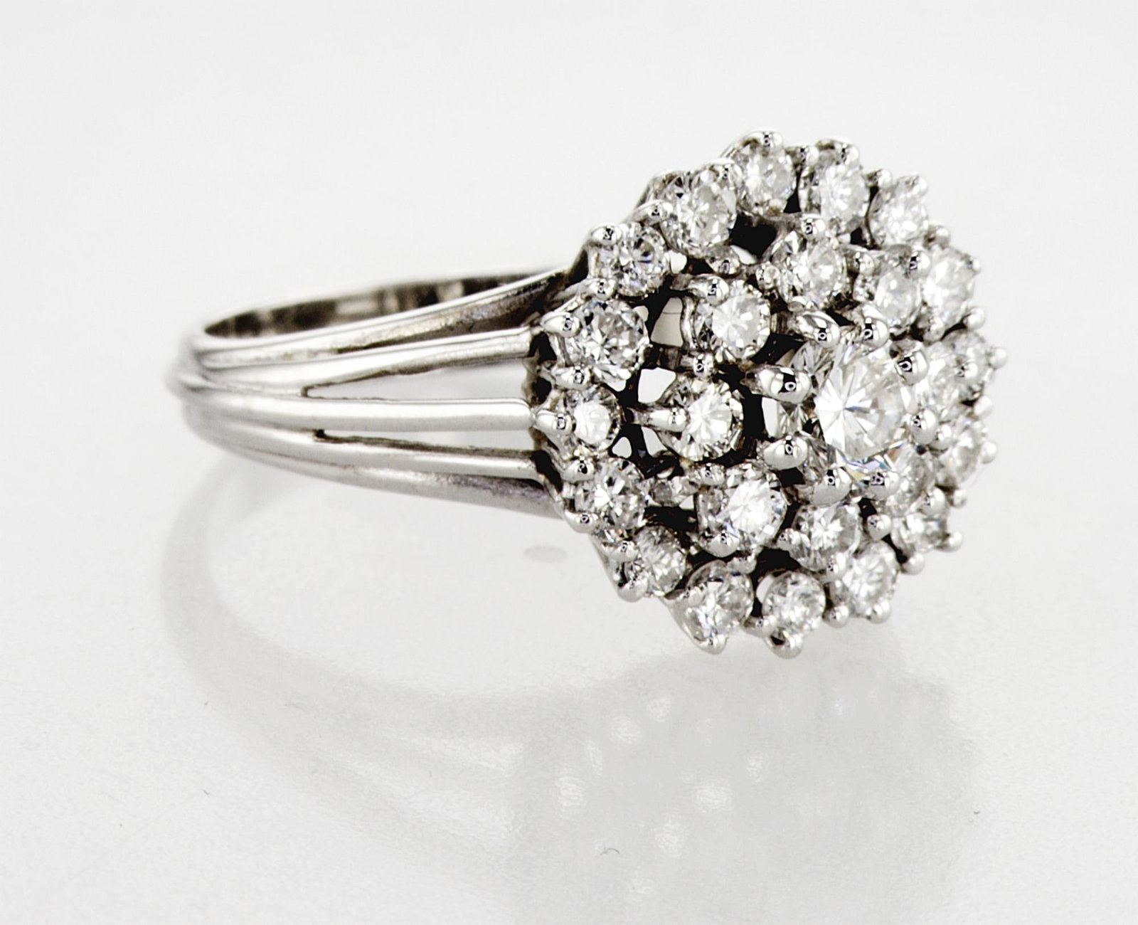 1.35cttw Natural Diamond & Natural Diamond Ring 18K White Gold 5.49 gr - 4