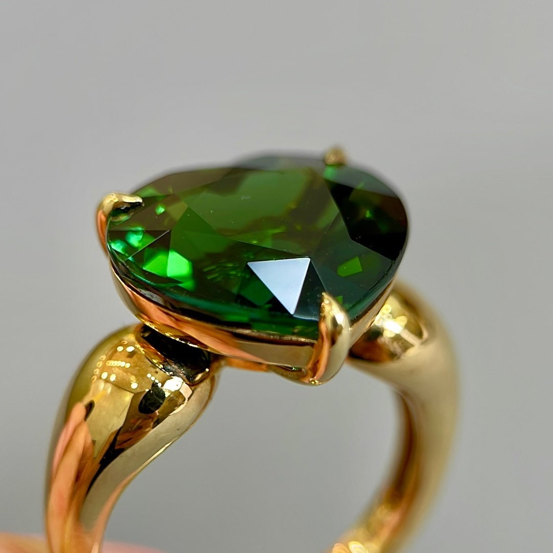14K GOLD 8.5 CT NATURAL TOURMALINE RING - 2