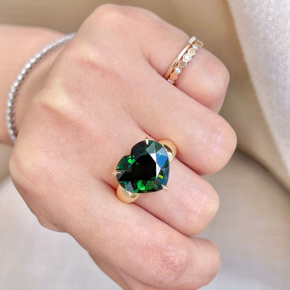 14K GOLD 8.5 CT NATURAL TOURMALINE RING - 3