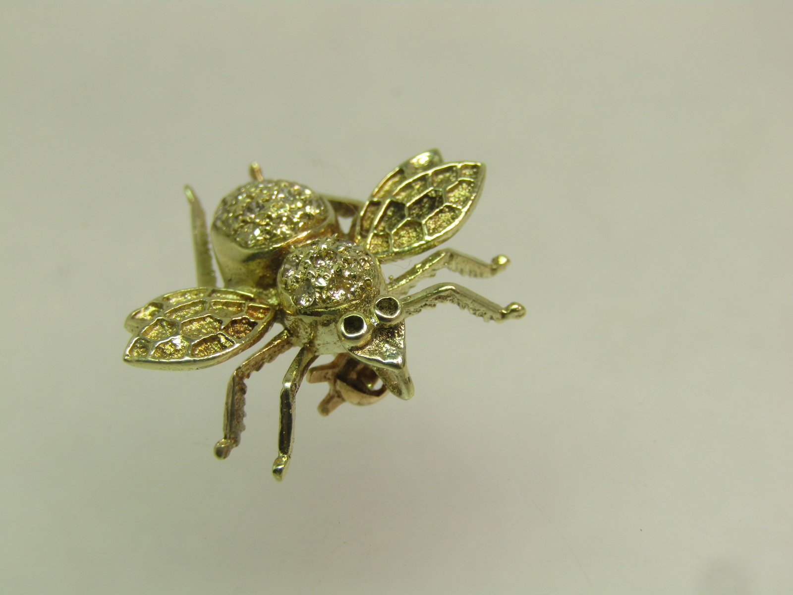 Vintage 14kt Diamond Bee Brooch/Pendant, 1970's, 22 Diamonds - 3